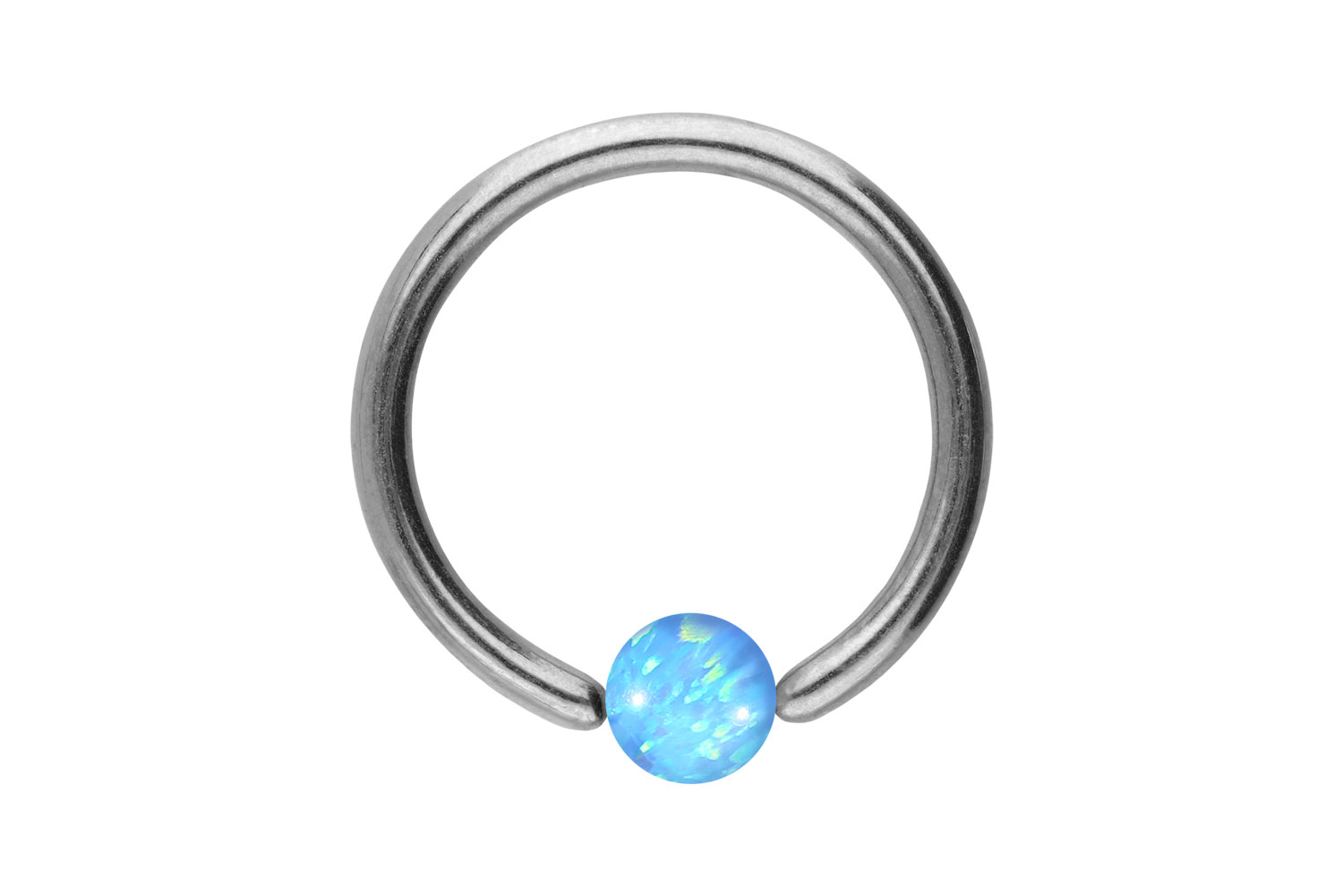 Titan Klemmkugelring Piercing SYNTHETISCHER OPAL
